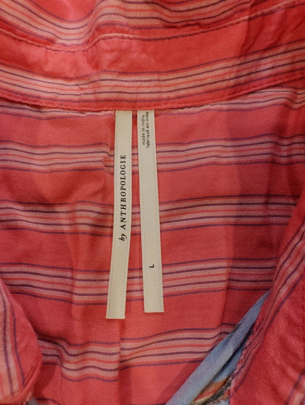 Anthropologie True Pajama Top Only Women Casual Stripe Long Sleeve Shirt